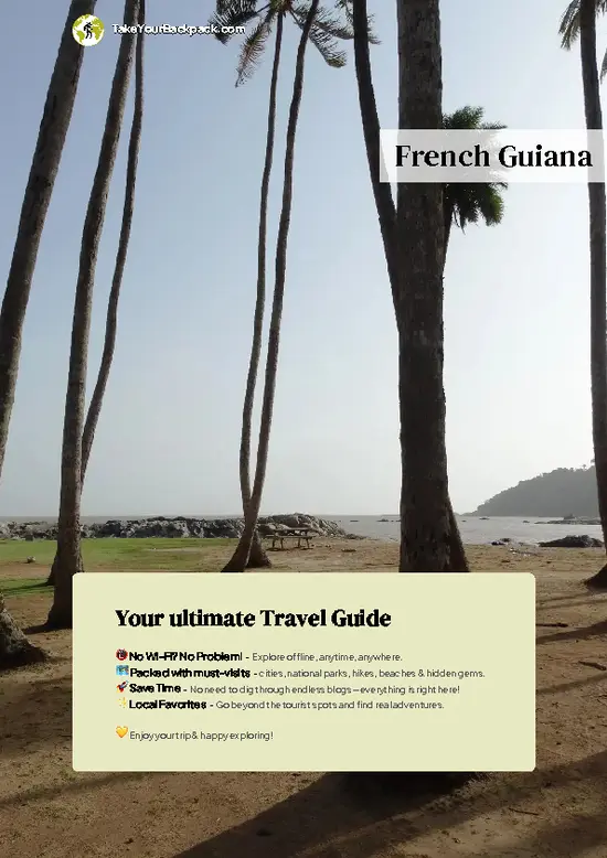 example page 0 from our offline Travel Guide for French Guiana